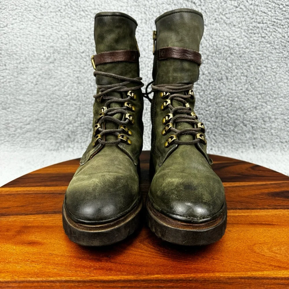 A.S.98 Green Lace Up Boots - Picture 4 of 12